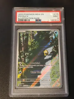 2023 POKEMON Mew EN 151 PSYDUCK Illustration Rare Card #175 PSA 9 - Image 1