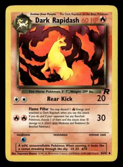 Dark Rapidash 44/82 Unlimited Uncommon Team Rocket Pokemon Card - Image 2