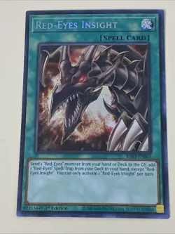 Yugioh - Red-Eyes Insight x 3 - 1st Edition Secret Rare NM - Free Holo Card - A - Image 2