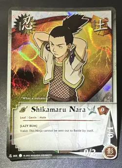 Naruto Card CCG TCG Bandai Holo Foil Shikamaru Nara Ninja 005 - Image 1