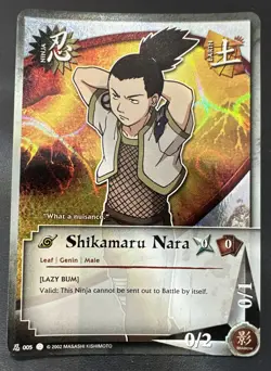 Naruto Card CCG TCG Bandai Holo Foil Shikamaru Nara Ninja 005 - Image 2