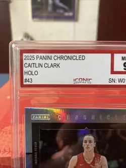 2025 Caitlin Clark Graded Mint 9 Panini Chronicled Holo! Indiana Fever! - Image 2