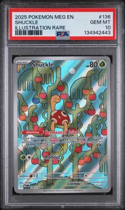 2025 POKEMON MEG EN-MEGA EVOLUTION ILLUSTRATION RARE #136 SHUCKLE PSA 10 - Image 1