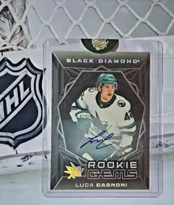 2025-26 Black Diamond ROOKIE GEMS AUTO /199 San Jose SHARKS Luca Cagnoni - Image 1