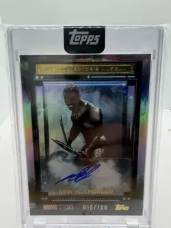 2025 Topps Marvel The Collector Michael B Jordan Museum Auto #10/100 Killmonger - Image 1