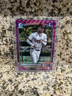 2025 Bowman Chrome Prospects Hiverson Lopez Numbered & Auto (2) Card Lot - Image 4