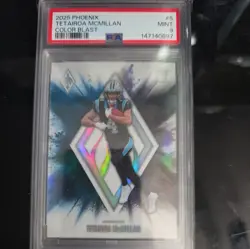 2025 Panini Phoenix Color Blast Tetairoa McMillan RC PSA 9 SSP Panthers #5 - Image 1