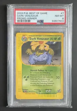 Pokemon TCG 2003 P.M. BEST OF GAME Dark Venusaur Promo - WINNER - PSA 8 - Image 1