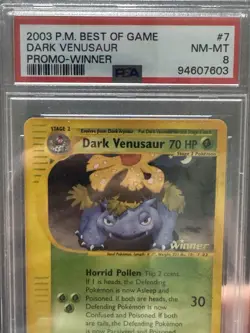 Pokemon TCG 2003 P.M. BEST OF GAME Dark Venusaur Promo - WINNER - PSA 8 - Image 2