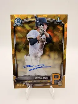 Mitch Jebb 2025 Bowman Chrome Sapphire 1st Auto Gold Refractor /50 - Image 1