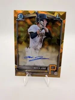 Mitch Jebb 2025 Bowman Chrome Sapphire 1st Auto Gold Refractor /50 - Image 2