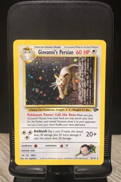 Pokemon - Giovanni’s Persian Gym Challenge Holo - 8/132 - SWIRL - Image 1