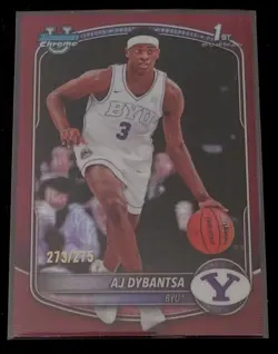 2025-26 Bowman Chrome 1st - AJ Dybantsa #BCP-1 Burgundy /275 - #1 NBA Pick - BYU - Image 1