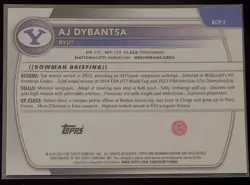 2025-26 Bowman Chrome 1st - AJ Dybantsa #BCP-1 Burgundy /275 - #1 NBA Pick - BYU - Image 3