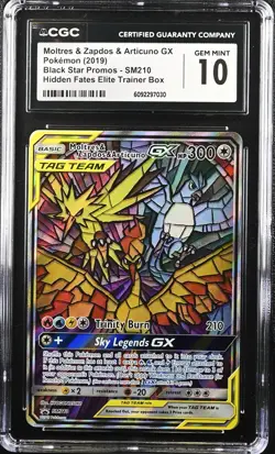 2019 Black Star Promos - Sun & Moon Moltres & Zapdos & Articuno GX #SM21 CGC 10 - Image 1