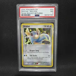 2004 Pokemon: DRATINI 53/109 - [Reverse Holo] - [EX Team Rocket Set] - PSA 7 - Image 1