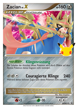 Pokemon Zacian LV.X Holo 25th Celebrations SWSH135 - Image 1