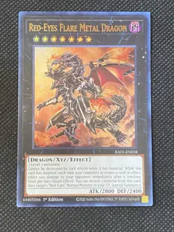 YuGiOh! Red-Eyes Flare Metal Dragon RA01-EN038 Ultra Rare 1st Edition Near Mint - Image 1
