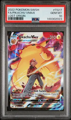 2022 Pokemon Sword & Shield Lost Origin TG17 Pikachu VMAX PSA 10 148302023 - Image 1