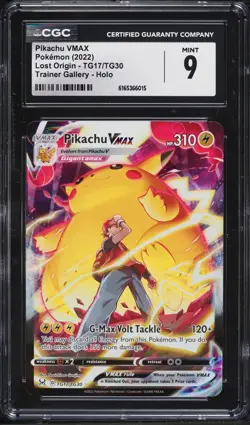 2022 Pokemon Sword & Shield Lost Origin SEC Pikachu Vmax #TG17 CGC 9 MINT - Image 1