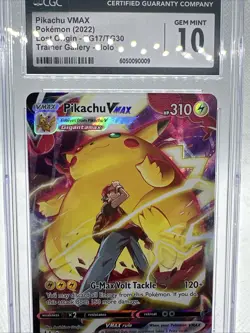 2022 POKEMON LOST ORIGIN TRAINER GALLERY PIKACHU VMAX TG17/TG30 CGC 10 GEM MINT - Image 3