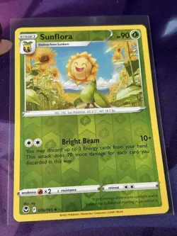 🚀Pokemon Silver Tempest REVERSE HOLO FOIL Sunflora 006/195 TCG Card - Image 1