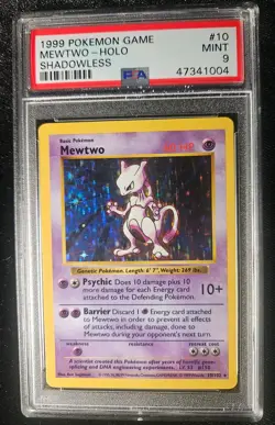 *PSA 9* MEWTWO - 1999 Pokemon Base Set - Shadowless Holo #10 - Image 1