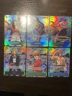 One Piece TCG Proxy Cards Lot x6 Manga Rare Luffy Zoro Ace Mihawk Sanji Sabo - Image 1