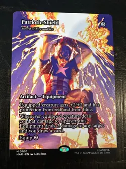 MTG Marvel Super Heroes Patriotic Shield Borderless Regular NM - Image 1