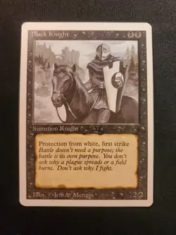 Black Knight Revised Edition 3ed NM MAGIC THE GATHERING White Boarder Vtg ** - Image 1
