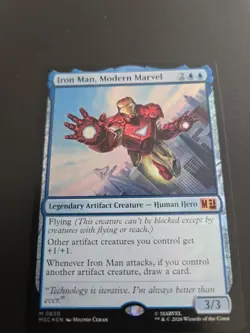 Iron Man, Modern Marvel 830 Foil Marvel Super Heroes MSC MTG Magic The Gathering - Image 1