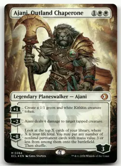 Ajani, Outland Chaperone (Borderless) #284 (Foil) NM Lorwyn Eclipsed Magic MTG - Image 1
