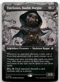 Tinybones, Bauble Burglar (Borderless) #324 (NM) Foundations FDN Magic MTG - Image 1
