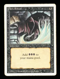 * * 1x Dark Ritual x1 * * Revised MTG HP Heavily Played - Image 1