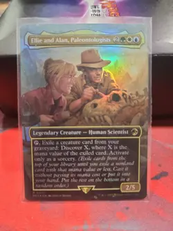 MTG English Ellie and Alan, Paleontologists (Borderless) NM Foil - Image 1