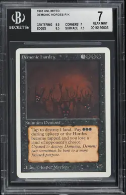 Demonic Hordes | Unlimited | 1993 Magic The Gathering MTG | BGS 7 NRMT Reserved - Image 1
