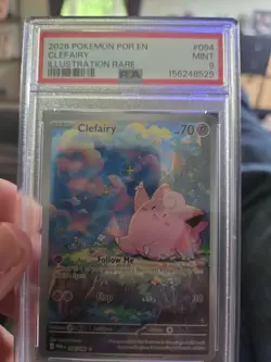 2026 Pokemon POR EN Clefairy Illustration Rare #094 PSA 9 MINT - Image 1
