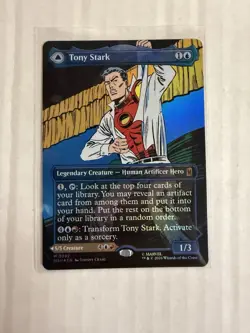 Tony Stark / The Invincible Iron Man NM BORDERLESS FOIL MTG! Marvel Super Heroes - Image 1