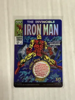 Tony Stark / The Invincible Iron Man NM BORDERLESS FOIL MTG! Marvel Super Heroes - Image 2