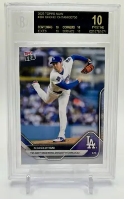 2025 Topps Now PITCHING DEBUT #307 Shohei Ohtani 💎BLACK LABEL💎 LOW POP! - Image 1