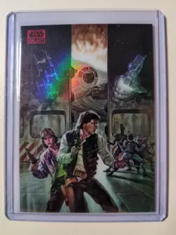 2025 Topps Chrome Star wars Galaxy Smugglers Moon #37 Han Solo Red Refractor 4/5 - Image 1