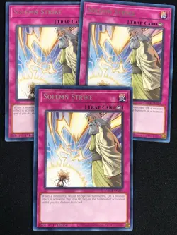 YUGIOH SOLEMN STRIKE GRCR-EN059 1ST RARE X3 (NM) - Image 1