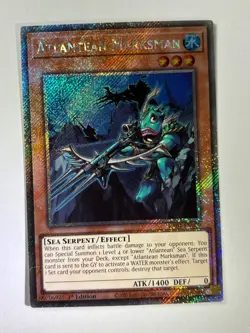 Atlantean Marksman RA04-EN009 Platinum Secret Rare 1st Edition YuGiOh Card - Image 1