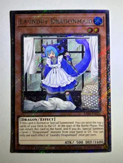 Laundry Dragonmaid RA03-EN021 Platinum Secret Rare 1st Edition YuGiOh Card - Image 1