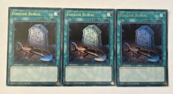 3 x RA02-EN049 Foolish Burial Ultra Rare 1st Edition YuGiOh Playset - Image 1