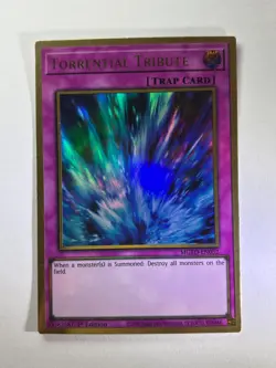 Torrential Tribute MGED-EN052 Premium Gold Rare 1st Edition YuGiOh Card NM - Image 1