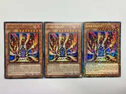 3 x Lava Golem Ultra Rare 1st Edition HAC1-EN008 SDMA EN041 YuGiOh Playset NM - Image 1