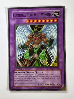 Elemental Hero Wild Wingman EOJ-EN035 Super Rare 1st Edition YuGiOh Card LP - Image 1