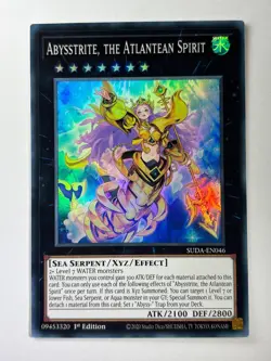 Abysstrite, the Atlantean Spirit SUDA-EN046 Super Rare 1st Edition YuGiOh Card - Image 1