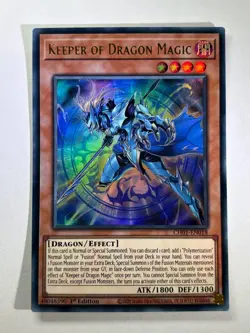 Keeper of Dragon Magic CH01-EN018 Ultra Rare 1st Edition YuGiOh Card NM - Image 1